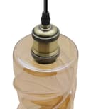 Vintage Gold Twisted Cylinder Glass Ceiling Pendant Lamp M0230