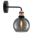 Industrial Glass Globe Smoked Grey Wall Light M0231