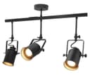 Industrial Retro GU10 Ceiling Spotlight Bar 3 Lamp Black Metal Adjustable Track Light Fitting 