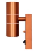 PIR Double Outdoor Wall Light Copper Finish with Movement Sensor IP44 ZLC342CSEN