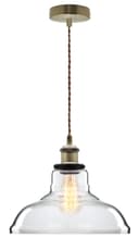 Vintage Glass Shade Pendant Antique Brass Hanging Ceiling Light 