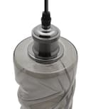 Vintage Smoked Grey Twisted Cylinder Glass Ceiling Pendant Lamp M0242