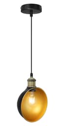 Industrial Vintage Brass Half Scone Pendant Light H3017