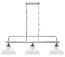 Industrial Ceiling Brush Chrome Bar 3 Clear Glass Lamp Shade Pendant Light