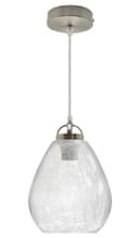 Ceiling Tear Drop Crackled Clear Glass Pendant Lamp Shade Retro Chrome Holder H3030