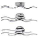 Modern LED Ceiling Chrome 3 Strip Light Warm White 20W Semi Flush H3015