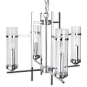 Modern 4 Lamp Lantern Pendant Light Glass Shades Chain Suspended Ceiling Light Chrome H3040 