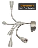 LED Bedside Reading Wall Light Switched Flexible Arm Headboard Light H3049 Warm White 