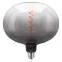 4w LED Glass Oval Smoked Grey Gradient Light Bulb Coil Spiral Filament Globe E27 1800K  GREYGOVAL
