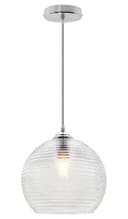 Modern Ceiling Globe Glass Pendant Lamp Shade Clear Rib H3026