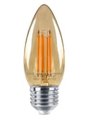Vintage 4w LED Candle E27 Filament Light Bulb Edison Screw Smoked Gold Glass 2 Pack