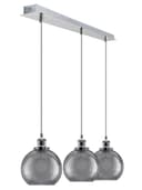 Vintage 3 Lights Ceiling Pendant Lamp Cluster Mini Glass Globe Shades Smoked Grey H3044