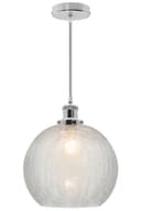 Crackle Glass Pendant Light Round Globe Shade Chrome Ceiling Lamp Holder H3043
