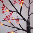 LED Indoor Christmas Brown Colour with Snow and Red Fruit 60cm Mains And Battery Operated TREE05
