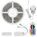 5M Smart WiFi RGB LED Strip Lights Plug and Play Kit Dimmable with IR Remote App Controlled