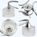 Modern Chrome 3 Way Ceiling Glass Shades Flush Mounted Crystal H3062