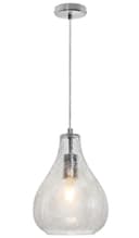 Modern Tear Drop Ceiling Pendant Light Crackled Clear Glass Lamp Shade H3066