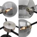 Modern Ceiling Light 4 Glass Globe Smoked Grey Lamp Shades H3059 with G9 LED 5w Warm White