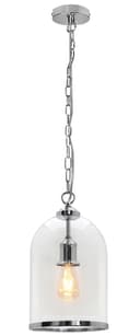 Chrome Vintage Ceiling Pendant Light Glass Lamp Shade Bell Chain Lantern H3070