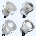 Indoor LED Plinth Lights 30mm Round Cool White Cabinet Lights 6500k 10 Kit PL5CW