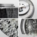 Modern Flush Mount Crystal Ceiling Light Round Glass Ceiling Lamp Shade Smoked Grey H3073