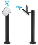 12W LED Bollard Outdoor Garden Light Stainless Steel Black Finish Cool White ZLC356BCW