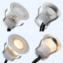 IP68 Outdoor LED Decking Lights 30mm Round Warm White 3000k 10 Kit DEC10WW
