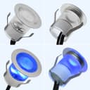 IP68 Outdoor LED Decking Lights 30mm Round Blue 10 Kit DEC10BL