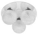 Round 3 Way Chrome Ceiling Light Frosted Pinecone Glass H3099