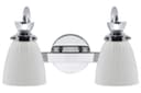 Modern Double Bathroom Wall Light Chrome IP44 Frosted Glass H3083 With G9 LED 5w Warm White