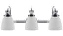 Modern 3 Bathroom Wall Light Chrome IP44 Frosted Glass H3084 With G9 LED 5w Warm White