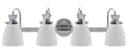 Modern 4 Bathroom Wall Light Chrome IP44 Frosted Glass H3085 With G9 LED 5w Warm White