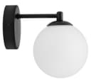 Modern Indoor Frosted Glass Globe Scone Matte Black Wall Light H3096 with LED G9 Warm White