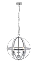 Industrial Ceiling 3 Light Globe Pendant Light Chrome Chained Lantern H3090