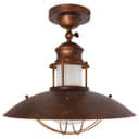 Industrial Rustic Copper Caged Flush Mount Ceiling Light H3105