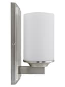 Rectangular Brushed Chrome Frosted Glass Shade Wall Light IP44 with G9 LED 5w Warm White