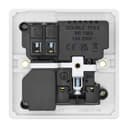 1 Gang USB Switch Socket 13A Twin Port White Single Plug Wall Outlet USBW1S
