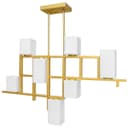Modern Ceiling Gold Cluster Pendant Light Square Lamp Shades Frosted Glass H3094 With G9 LED