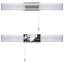 8w LED Bathroom Frosted Mirror Wall Light With Pull Cord Cool White 6500k IP44