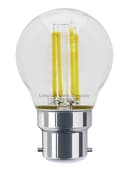 4w LED Filament Golf Ball Light Bulb B22 Cool White Clear Glass Pack Of 2