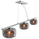 Modern Ceiling Crystal Droplet Pendant Light Triple Smoked Grey Glass H3103