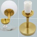 Art Deco Brass Table Lamp Frosted Globe Opaque Glass Shade H3117