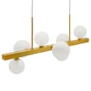 Modern Ceiling Golden Cluster Pendant Light Bar Globe Frosted Glass Lamp Shades H3089 With G9 LED