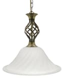 Vintage Antique Brass Ceiling Pendant Light Frosted Glass Fixture Chain Suspended H3123