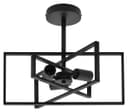 Modern Rectangular Black Ceiling Pendant Light 3 Light Semi Flush H3122