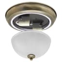 Flush Fitting Brass Ceiling Light Frosted Glass Dome Shade Metal Surround IP44 H3120