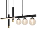 LED Bar 5 Light Black Ceiling Pendant Light Mini Glass Globes Slim Tubular H3135