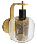 Industrial Antique Brass Single Wall Light Sconce Clear Glass Lamp Shade