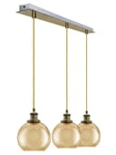 Vintage 3 Lights Ceiling Pendant Lamp Cluster Mini Glass Globe Shades Gold H3133