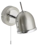 Brush Chrome Mounted Reading Wall Light Pull Switch Adjustable Head H3037